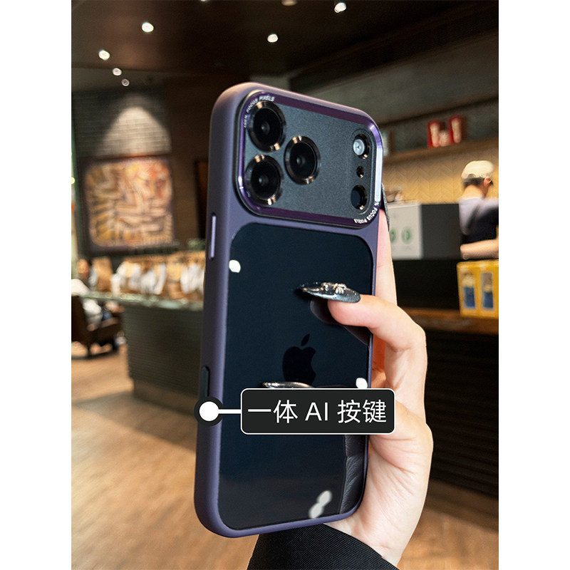 新款适用苹果17promax手机壳透黑