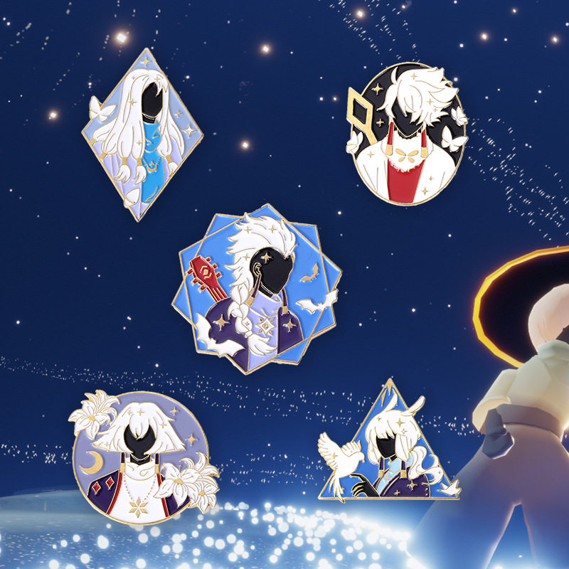 光遇周边胸针可爱卡通雨妈白鸟平菇龙骨徽章学生礼物衣服包包配饰