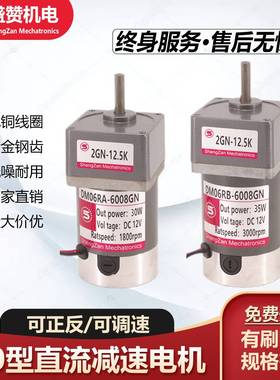 直流减速电机DM06RARB有刷60微型大扭矩力调速正反12v24V慢速马达