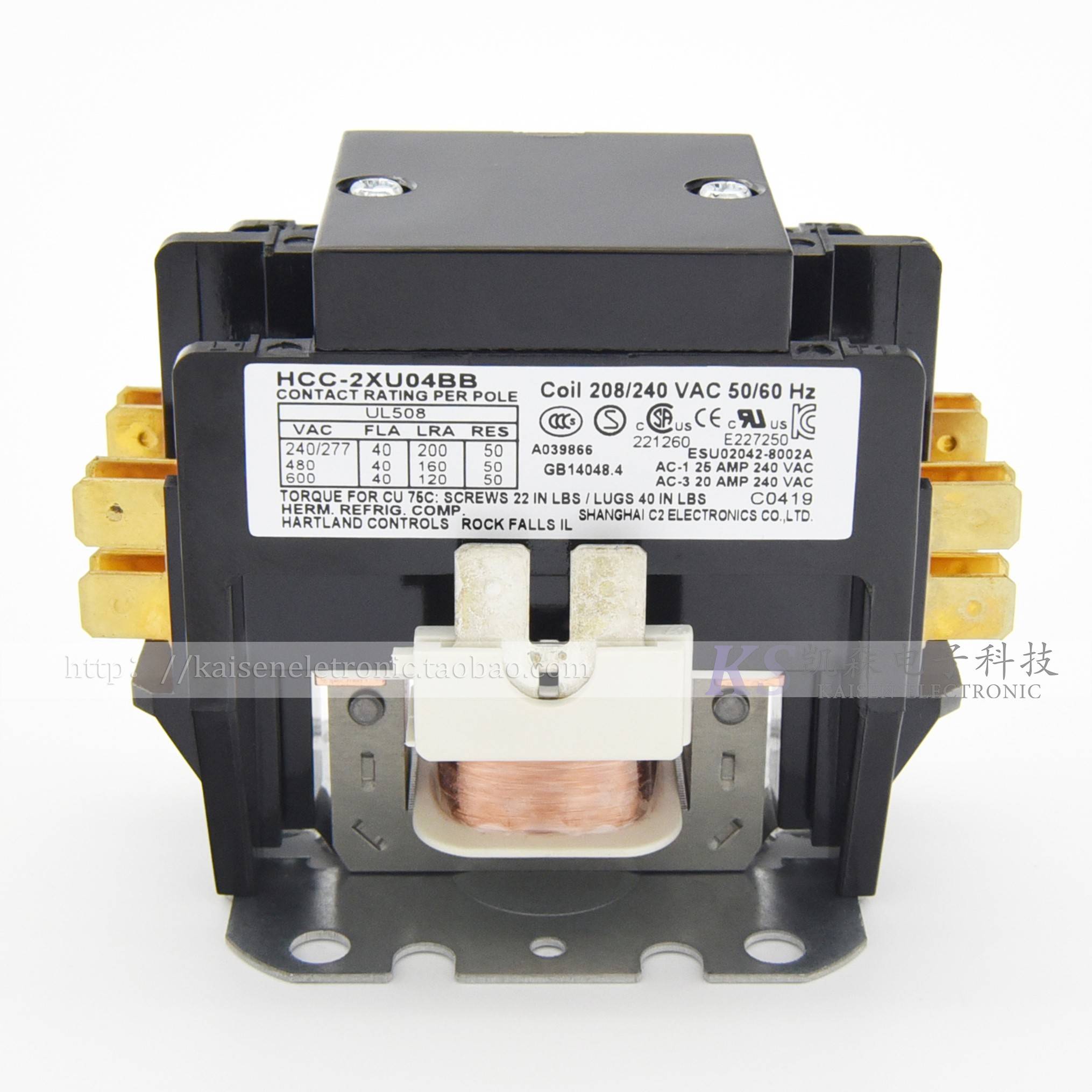 FABRISTEEL三层陈列保温柜HCC-2XU04BB 208-240V 双极交流接触器