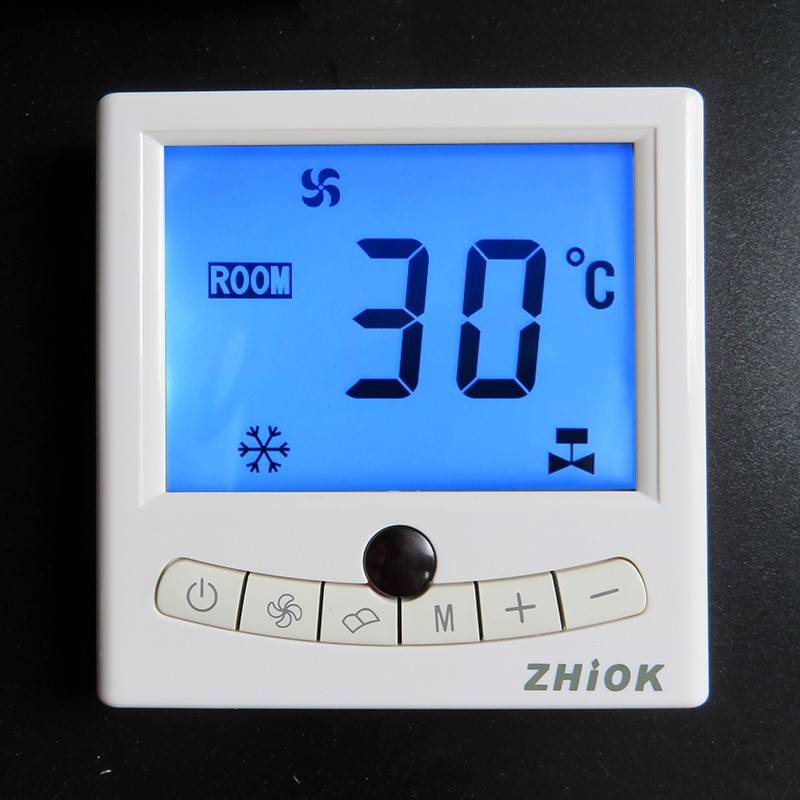 正品Zhiok智柯RCN01中央空调温控器风机盘管三速开关面板