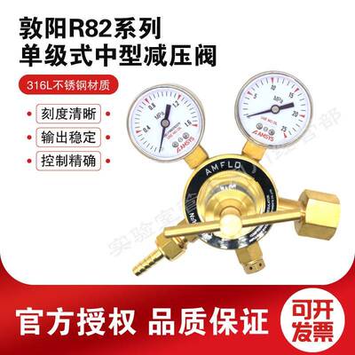AMFLO敦阳黄铜高压减压阀力表R82空气氢气氧气氮气氦气R11减压器