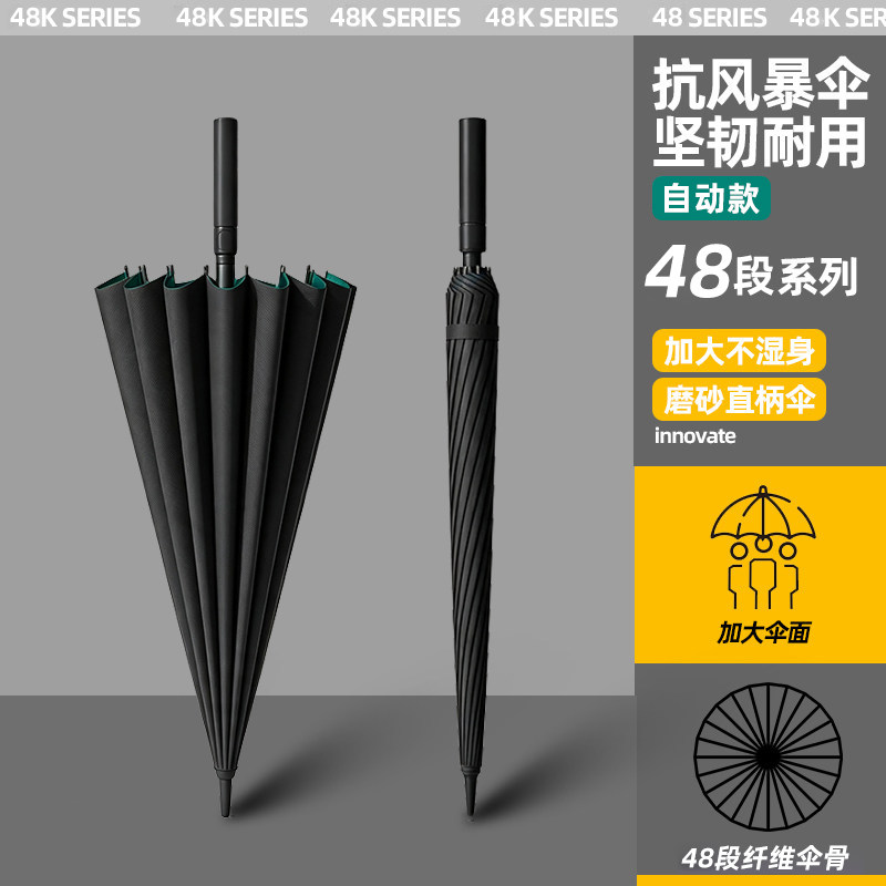 150cm双层全自动长柄雨伞加大加厚加固男士特大号雨伞防风防暴雨