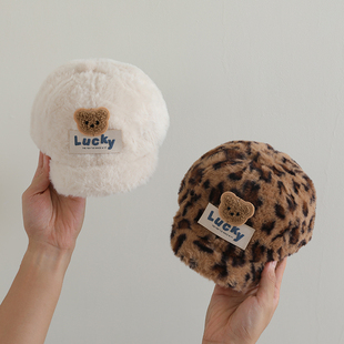 宝宝鸭舌帽子秋冬季韩版厚男女童冬季保暖毛绒韩版冬天婴儿小月龄