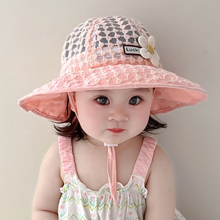 婴儿帽子春秋季薄款女宝宝遮阳帽公主夏季防晒渔夫帽小月龄太阳帽