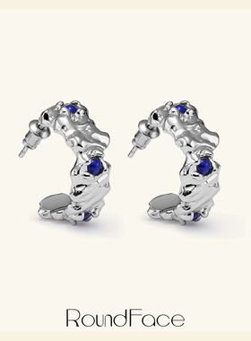 特卖品RoundFace23SS潜意识不规则925银C形气质小众耳饰生日礼物