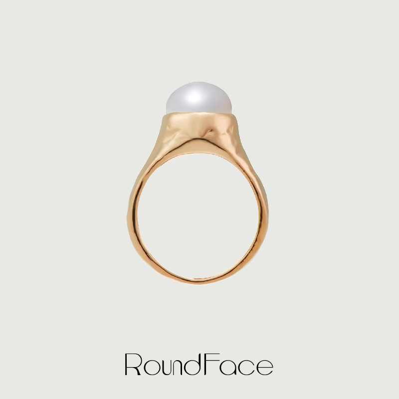 戒指淡水珍珠roundface女