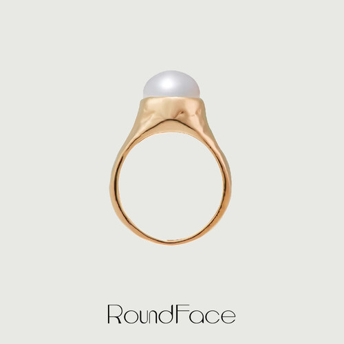 戒指淡水珍珠roundface女
