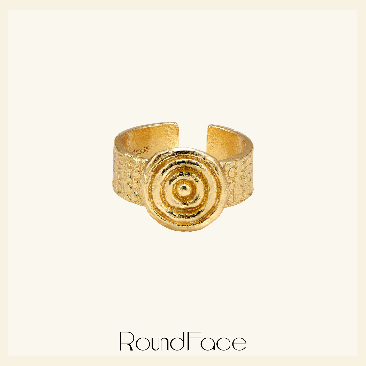 RoundFace炼金术 原创海螺开口宽戒指女法式复古小众轻奢高级感