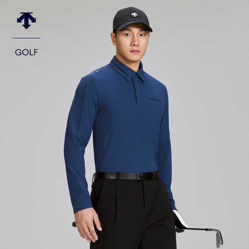 DESCENTEGOLF迪桑特高尔夫男士S-CORE防晒弹力长袖POLO衫秋冬新品