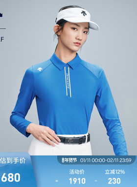 迪桑特高尔夫PRO系列 女士 抗紫外线四面弹长袖POLO衫G413WPTL11