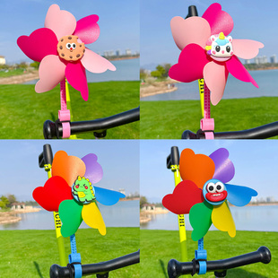 独角兽七彩风车彩虹大风车自行车挂件婴儿推车转转乐滑板车装饰
