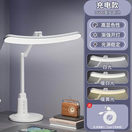 LED desk lamp study bedroom table lamp rechargeable 充电台灯