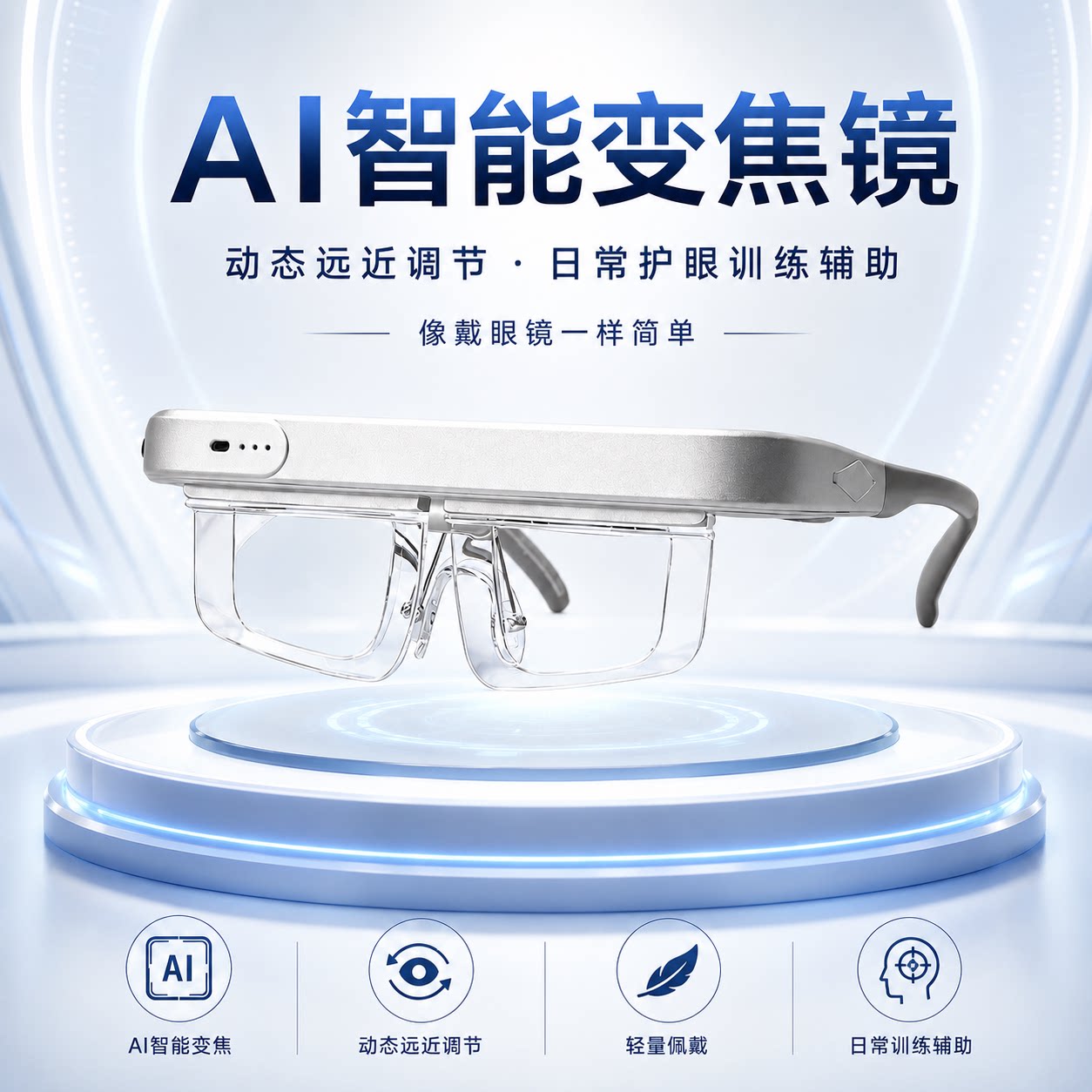 Alvarez变焦镜AI智能近视眼镜视功能睫状肌离焦训练反转拍防控图片
