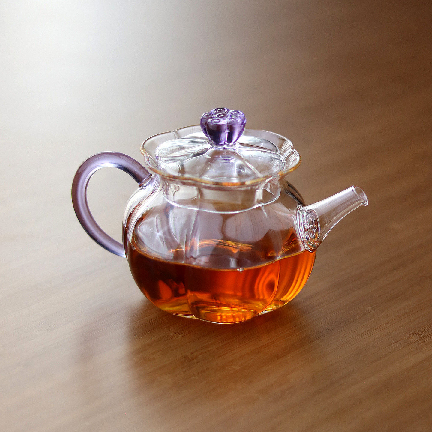 精致南瓜泡茶壶 小容量260ml花茶壶高颜值仙女风耐高温玻璃小泡壶