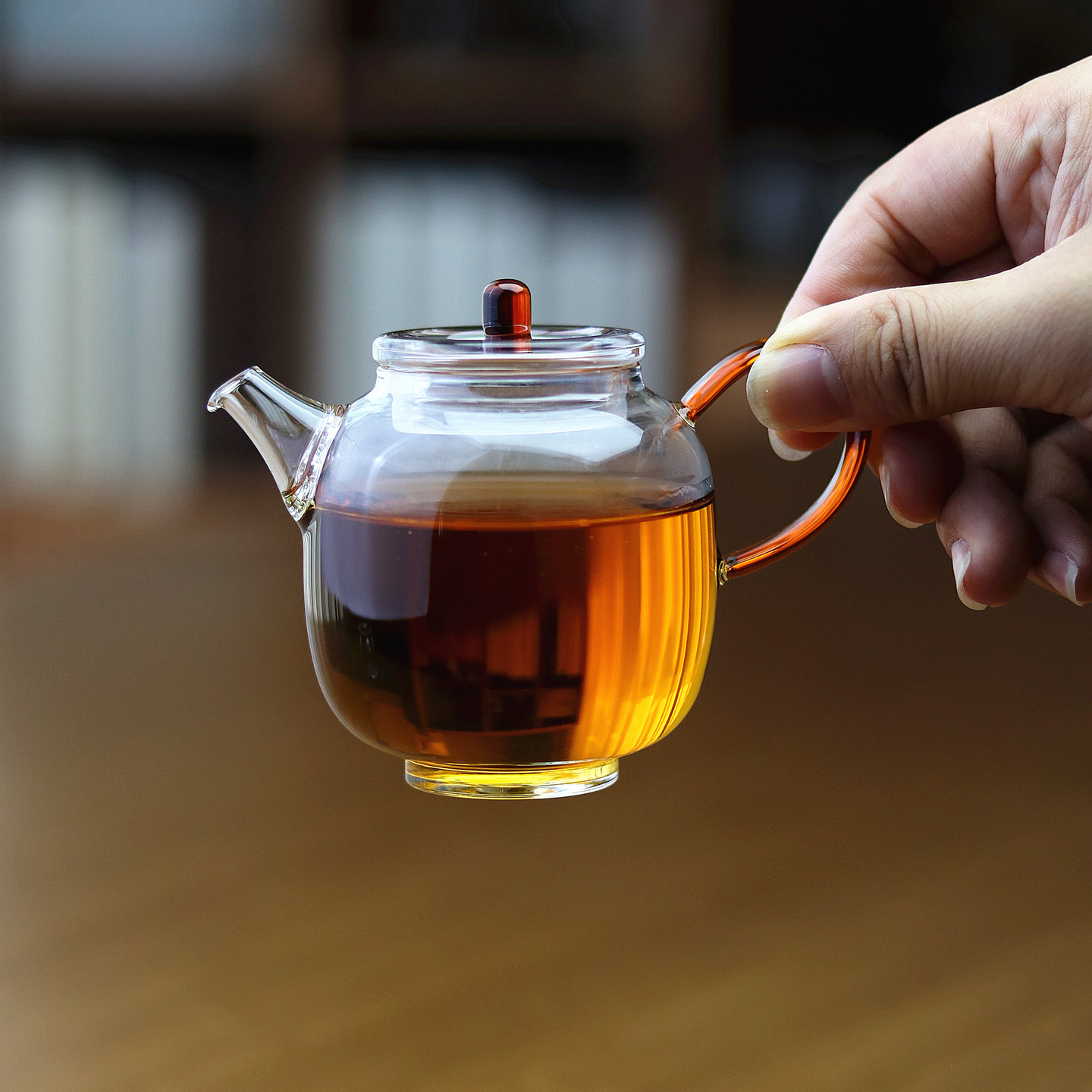 一人饮150ml耐高温玻璃手把茶壶图片