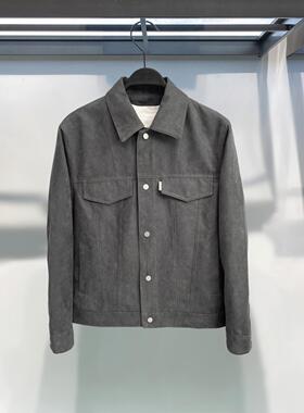 新款 现货春装潮牌时尚灰色百搭休闲翻领工装夹克男外套B1BCD1409