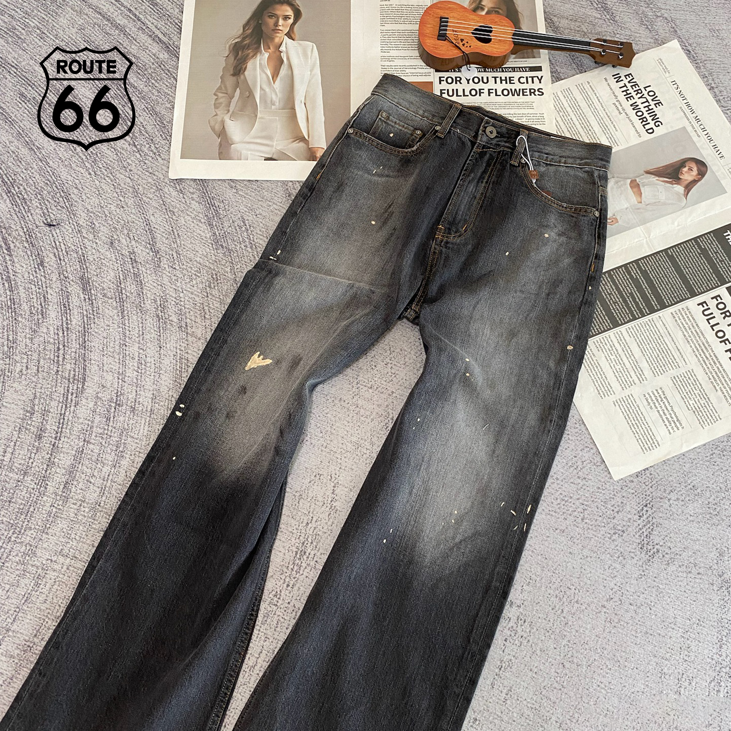 【30天最底价】黑色直筒牛仔裤