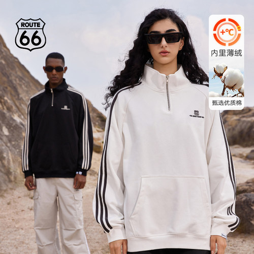 ROUTE66美式复古印花开衫卫衣