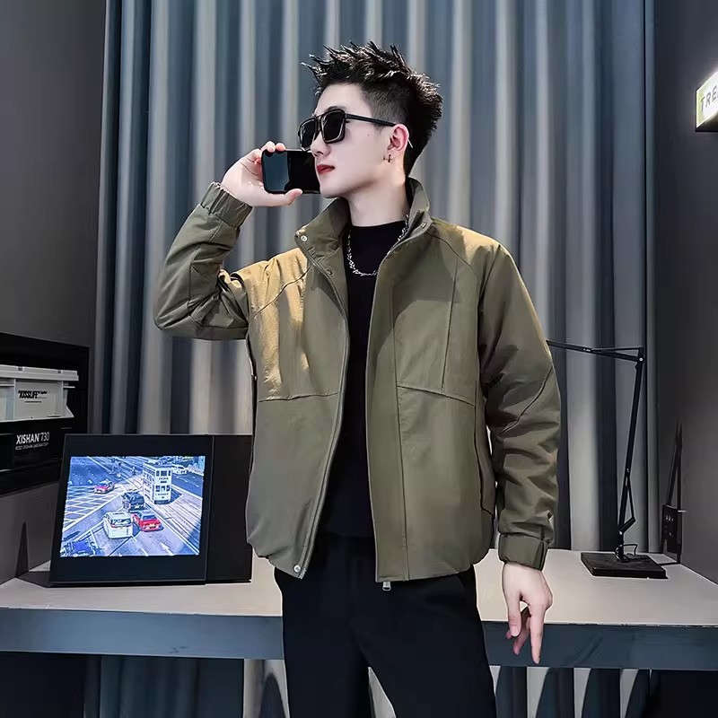 秋冬新款夹棉立领工装夹克外套男