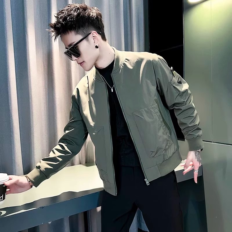 春秋季新款痞帅棒球领工装夹克男