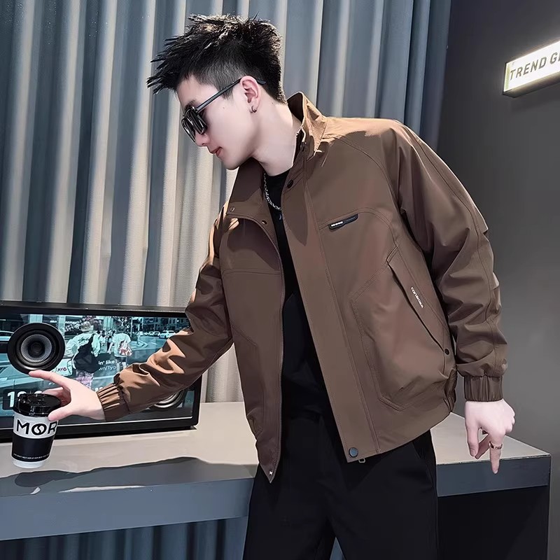 春秋季男士潮牌痞帅工装立领夹克