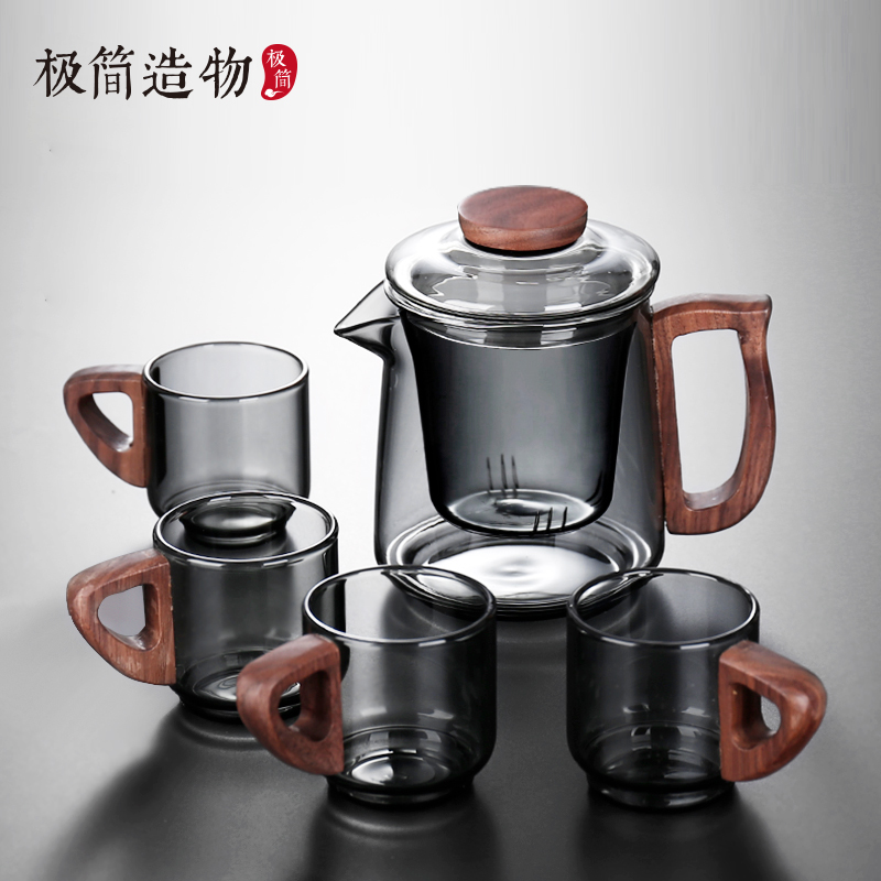 烟青泡茶套装耐热高硼硅玻璃茶壶
