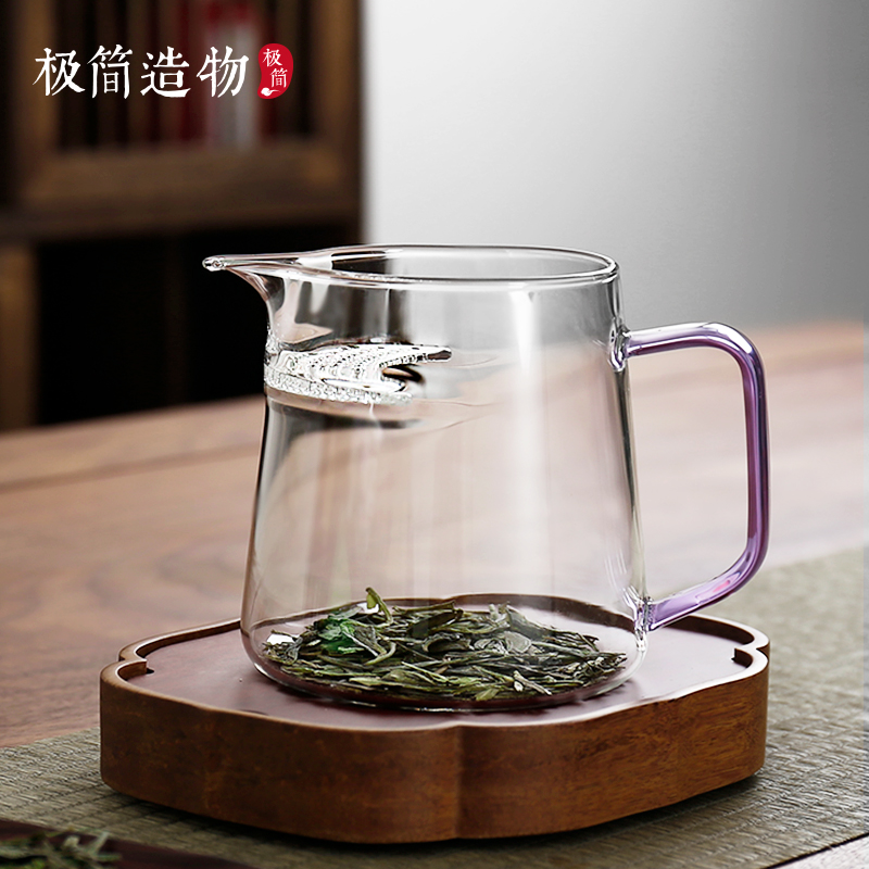 玻璃月牙公道杯茶漏一体