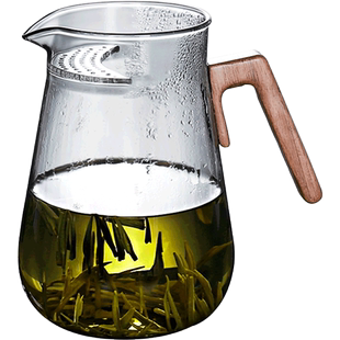 大容量1000ML玻璃泡茶壶月牙过滤泡分茶器绿茶公道杯茶漏一体茶具