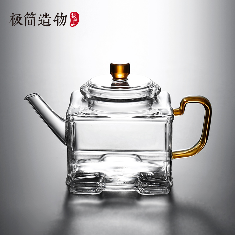 四方造型迷你小号玻璃泡茶壶
