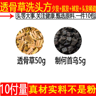 脱发掉发少发头发稀疏透骨草洗.透骨草50克何首乌5克中药材一件10