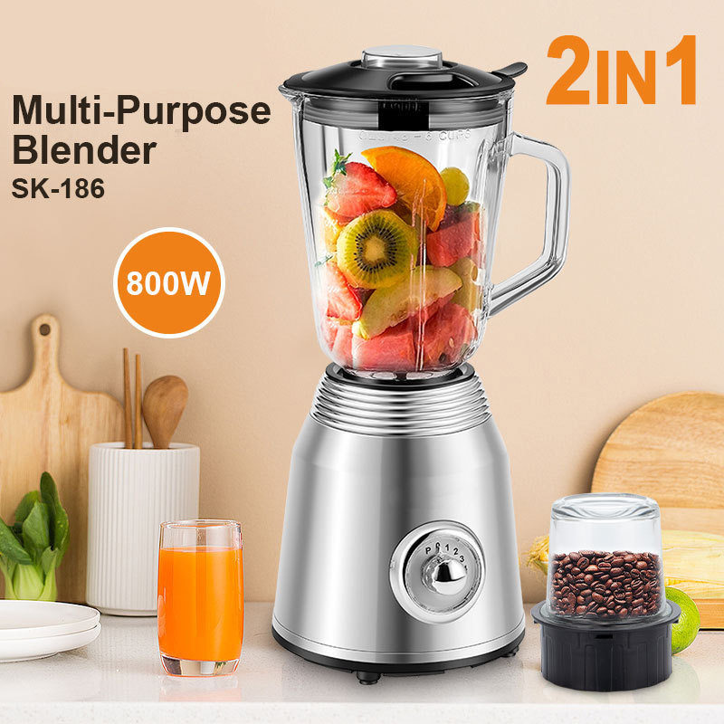 110v跨境果汁机家用料理机研磨杯多功能磨豆机2in1榨汁机