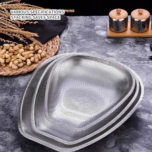 304不锈钢筲箕商用食堂沥米蒸饭洗菜四川簸箕晾晒竹编洗菜沥水篮