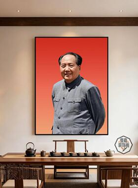 毛席像墙画导师纪念教员饰头像伟送礼择车挂墙气电视柜东带框怀旧