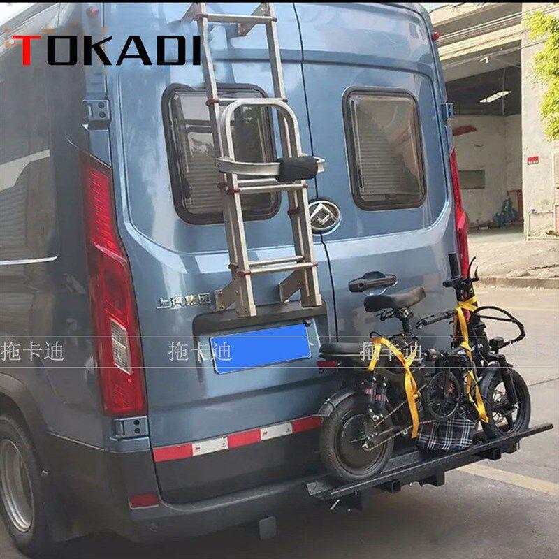 电动车背架可开尾门旋转架后挂架旋转折叠电动车架通用方口拖车杠