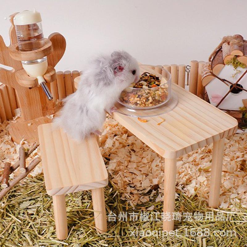 收纳桌面双层置物架电脑萤幕迷你小桌子超小型仓鼠平台小木架子