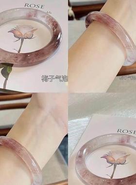 干枯玫瑰手镯女士小众设计学生镯子冰透手链情人节礼物送女友手环