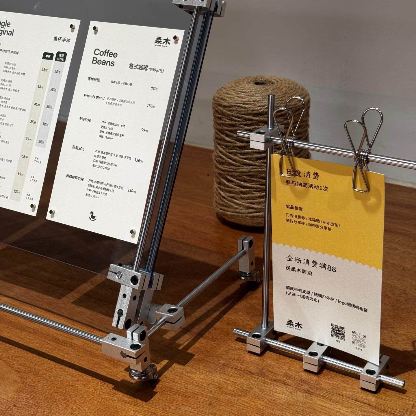 明信片照片展示架工业风光轴海报架桌面相片咖啡店置物架装饰架子