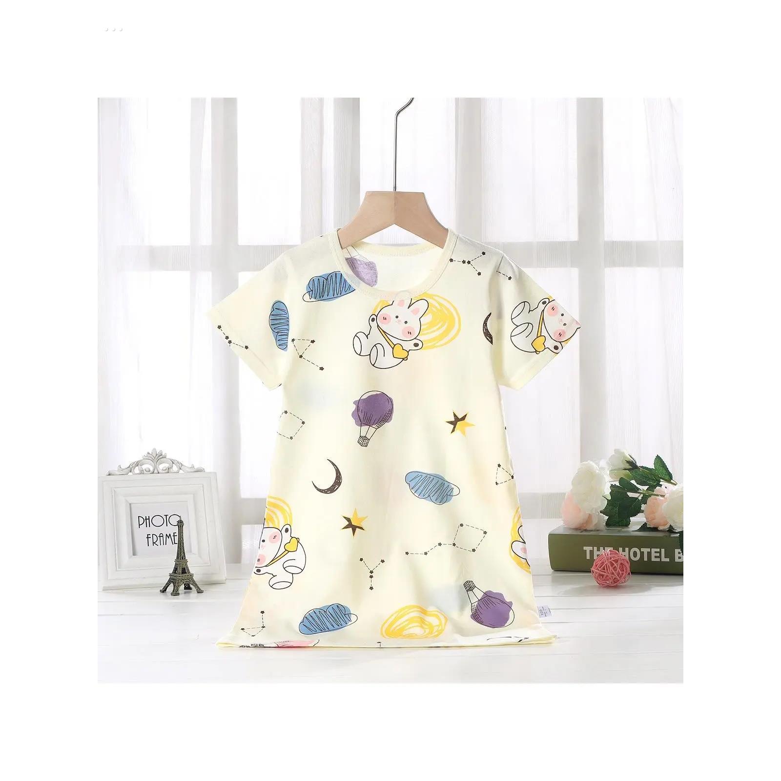 儿童睡裙夏季短袖纯棉薄款宝宝大童小女孩女童睡衣2025新款公主风