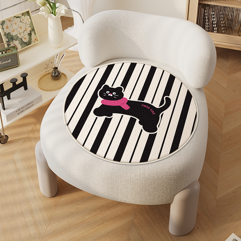 坐垫冬季毛绒办公室久坐透气屁股垫椅子座垫防滑加厚电脑椅垫冬天