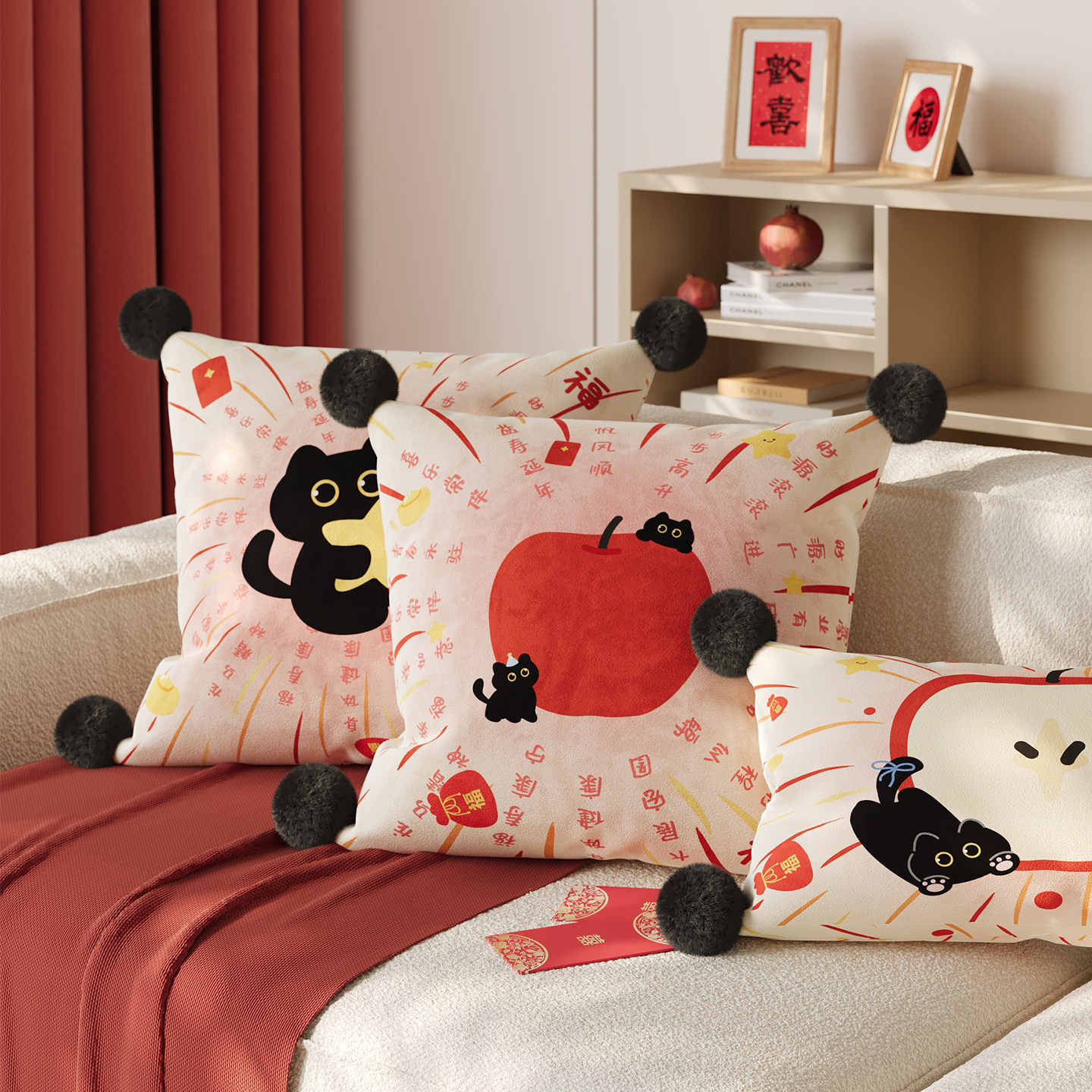 卡通靠枕客厅沙发含芯靠垫卧室床头靠背腰靠可拆洗可爱装饰抱枕套,居家布艺,靠垫/抱枕,淘宝优惠券,粉丝福利购,淘宝优惠卷