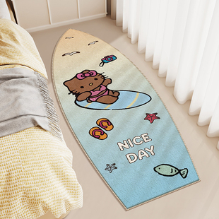 黑皮kitty滑板卧室床边地毯家用客厅地垫沙发茶几毯床前家用脚垫