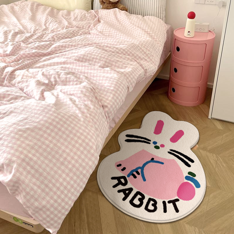 可爱兔子地毯卧室地垫浴室门口吸水防滑垫客厅女生儿童房床边脚垫,居家布艺,地毯,淘宝优惠券,粉丝福利购,淘宝优惠卷