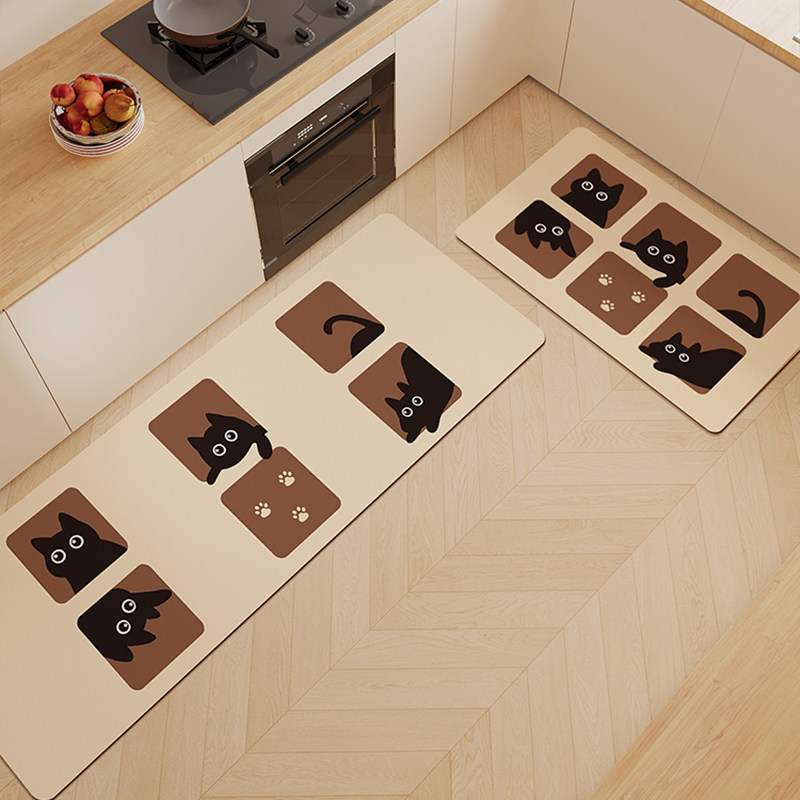 厨房专用硅藻泥地垫防水防油可擦免洗脚垫吸水吸油防滑免清洗地毯,居家布艺,厨房地垫,淘宝优惠券,粉丝福利购,淘宝优惠卷