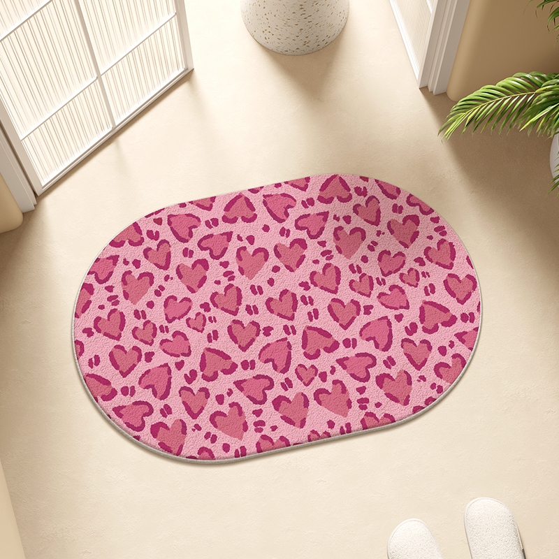 仿羊绒浴室地垫卫生间厨房厕所门口吸水垫豹纹防滑厚地毯家用脚垫