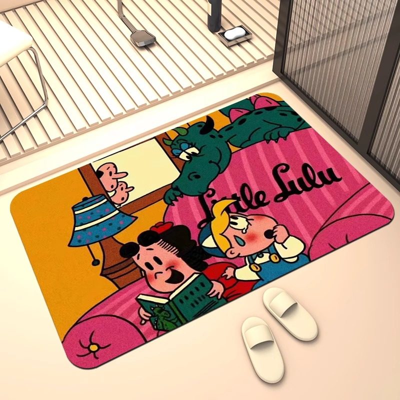 复古美式浴室硅藻泥吸水地垫洗澡卡通厕所洗手卫生间淋浴防滑脚垫,居家布艺,家用脚垫,淘宝优惠券,粉丝福利购,淘宝优惠卷
