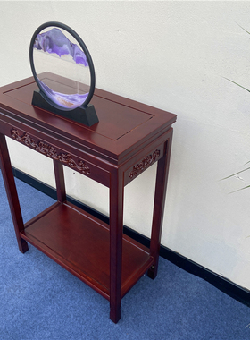 实木盆景架长方形鱼缸桌室内奇石桌客厅窄边桌榆木花架中式边角几