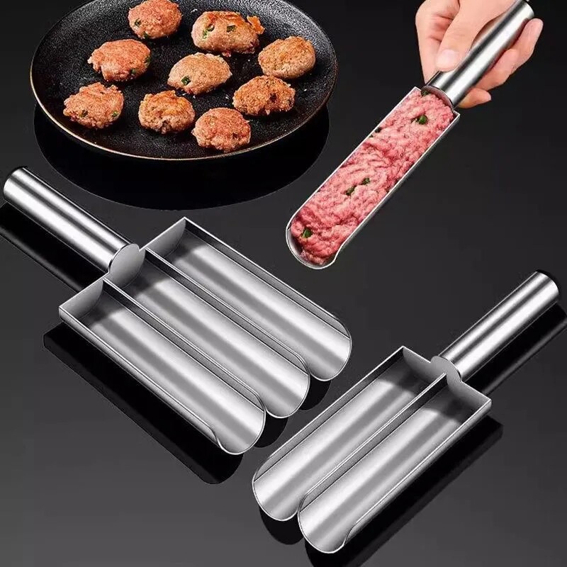 丸子制作器家用炸鱼丸子挤肉丸神器不锈钢虾滑模具肉丸勺工具