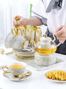 茶壶陶瓷水果花茶具耐热轻奢下午茶蜡烛加热 欧式 花茶茶具家用欧式