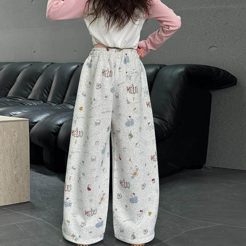 女童裤子2025新款阔腿裤春装休闲洋气儿童童装女孩春秋女大童卫裤